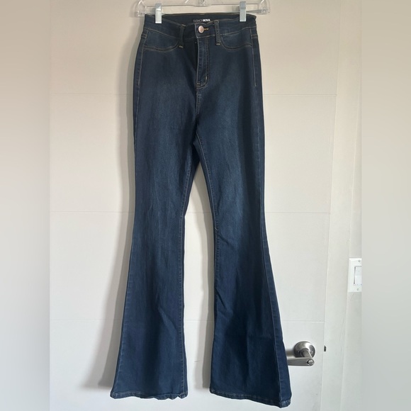 Fashion Nova Denim - Fashion Nova Blue Flare Wide Leg Jeans